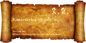 Kaminszky Uriás névjegykártya